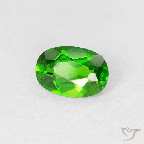 diópsido de cromo Verde intenso natural de 0.50 ct, Ovalada, VS
