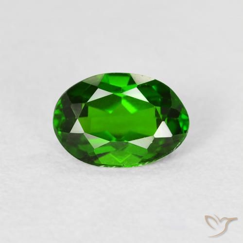 0.86ct Natural Verde intenso Diópsido de cromo, Ovalada, VVS-VS