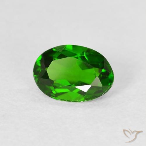 diópsido de cromo Verde intenso natural de 0.86 ct, Ovalada, VVS-VS