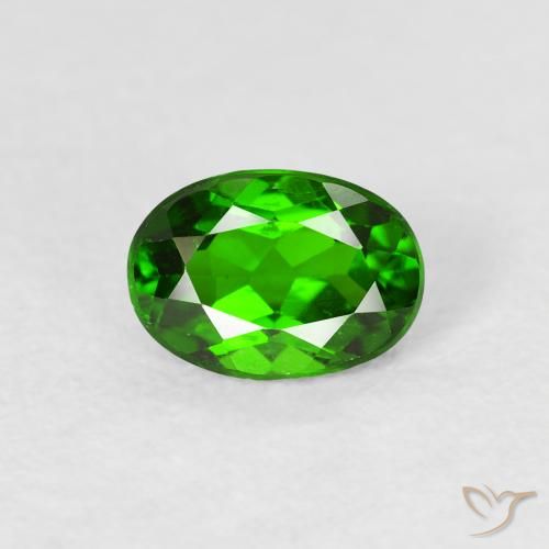 0.90ct Natural Verde intenso Diópsido de cromo, Ovalada, VS-SI
