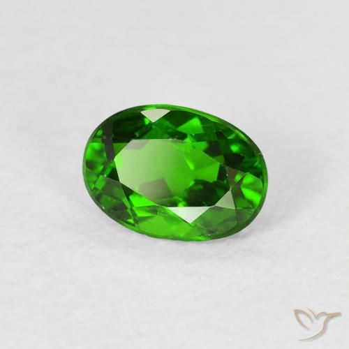 diópsido de cromo Verde intenso natural de 0.90 ct, Ovalada, VS-SI