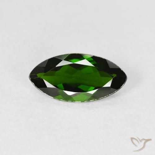 1.17ct Natural Verde oscuro Diópsido de cromo, Marquesa, VVS-VS