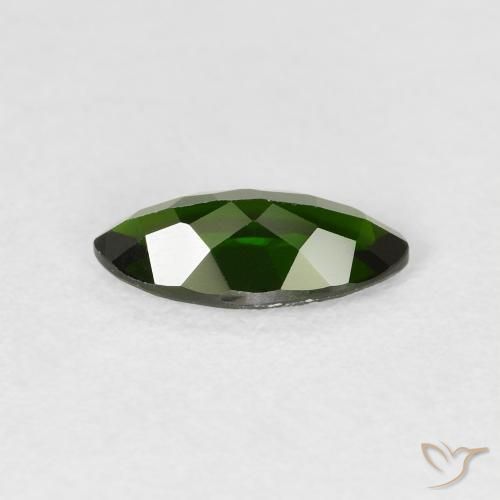 diópsido de cromo Verde oscuro natural de 1.17 ct, Marquesa, VVS-VS