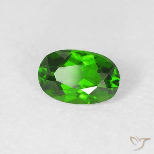 diópsido de cromo Verde oscuro natural de 0.51 ct, Ovalada, VVS-VS