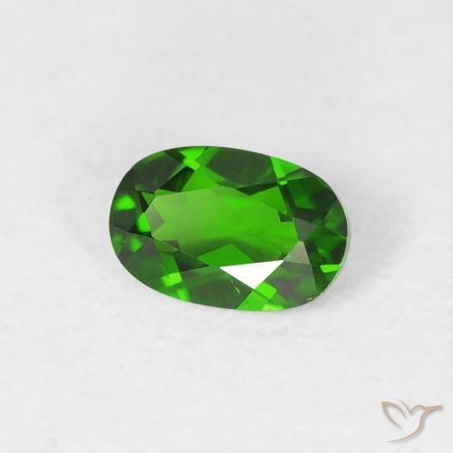 diópsido de cromo Verde bosque claro natural de 0.54 ct, Ovalada, VVS-VS
