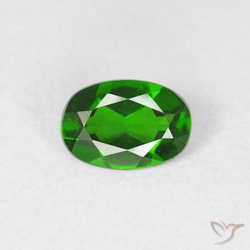0.47ct Natural Verde oscuro Diópsido de cromo, Ovalada, VVS-VS