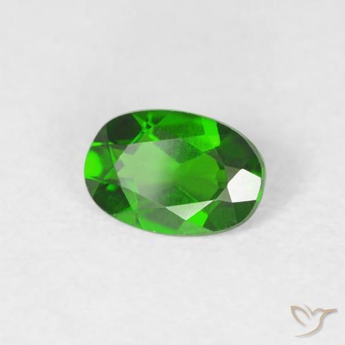 diópsido de cromo Verde oscuro natural de 0.47 ct, Ovalada, VVS-VS