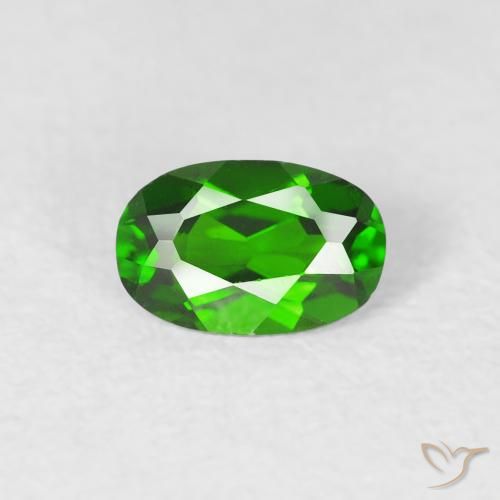 0.46ct Natural Verde oscuro Diópsido de cromo, Ovalada, VVS-VS