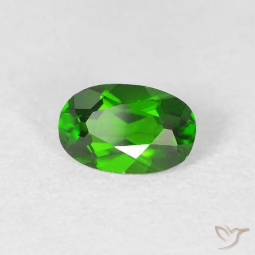 diópsido de cromo Verde oscuro natural de 0.46 ct, Ovalada, VVS-VS