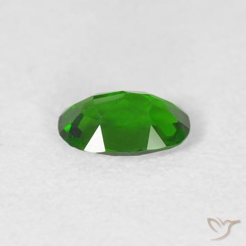 diópsido de cromo Verde oscuro natural de 0.46 ct, Ovalada, VVS-VS