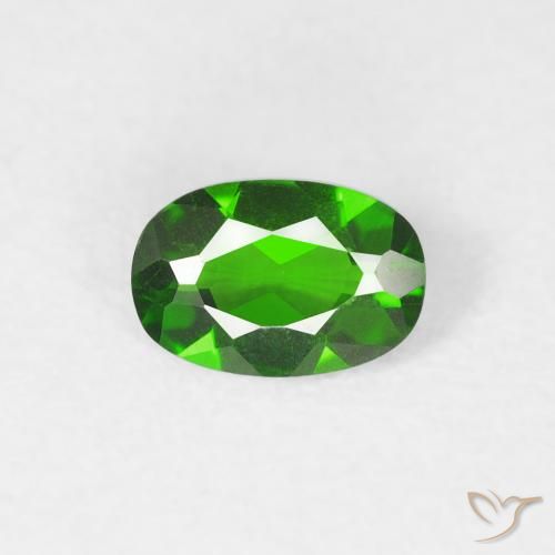 0.44ct Natural Verde oscuro Diópsido de cromo, Ovalada, VVS-VS