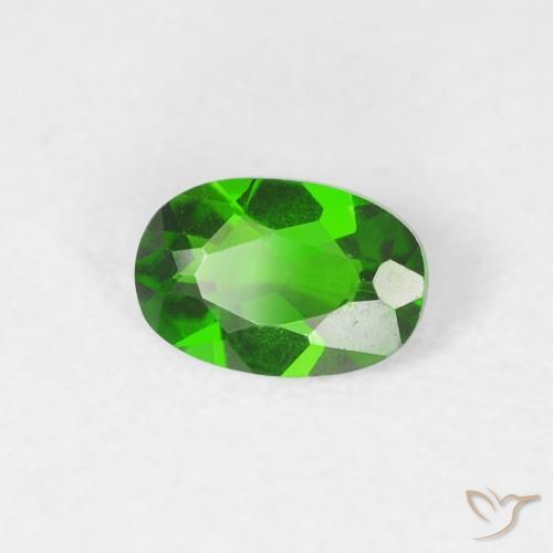 diópsido de cromo Verde oscuro natural de 0.44 ct, Ovalada, VVS-VS