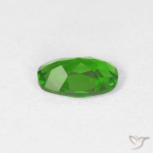 diópsido de cromo Verde oscuro natural de 0.44 ct, Ovalada, VVS-VS