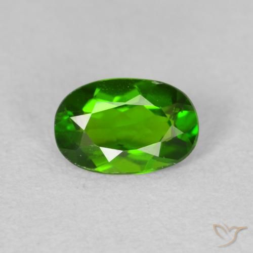 0.63ct Natural Medium Dark-Green Diópsido de cromo, Ovalada, VS