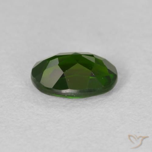diópsido de cromo Verde oscuro natural de 0.89 ct, Ovalada, VVS-VS