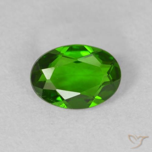 0.59ct Natural Medium Dark-Green Diópsido de cromo, Ovalada, VVS-VS