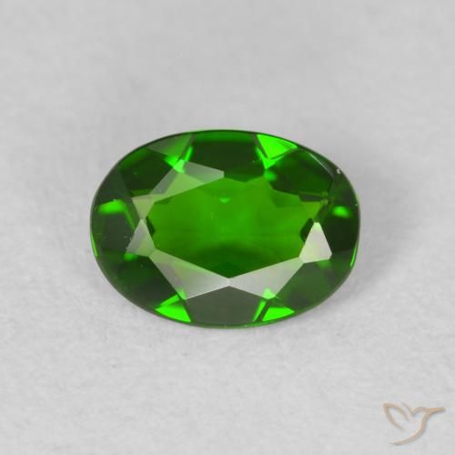 0.63ct Natural Medium Dark-Green Diópsido de cromo, Ovalada, VVS-VS
