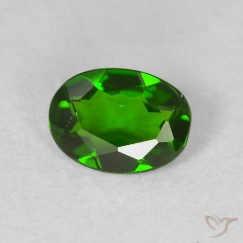 diópsido de cromo Medium Dark-Green natural de 0.63 ct, Ovalada, VVS-VS