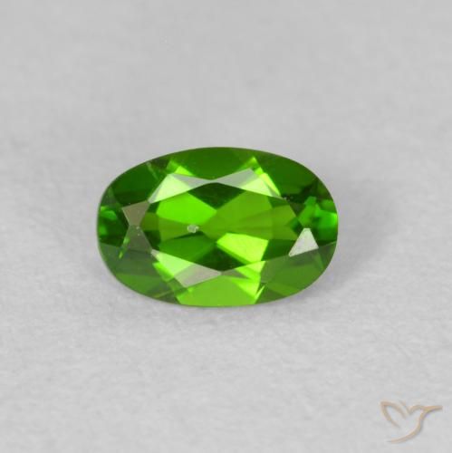0.50ct Natural Verde vivo Diópsido de cromo, Ovalada, VVS-VS