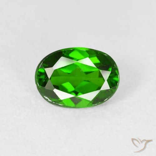 1.02ct Natural Verde oscuro Diópsido de cromo, Ovalada, VS-SI