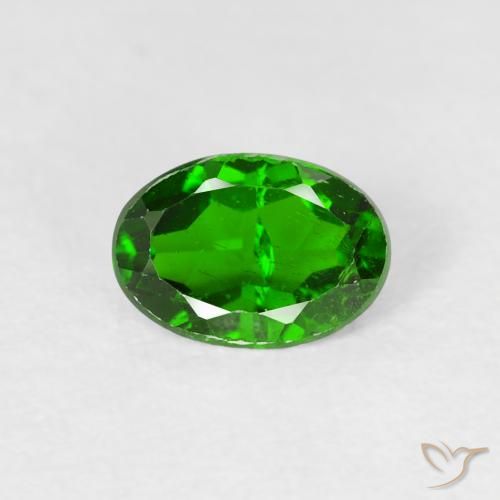 0.81ct Natural Verde oscuro Diópsido de cromo, Ovalada, VS-SI