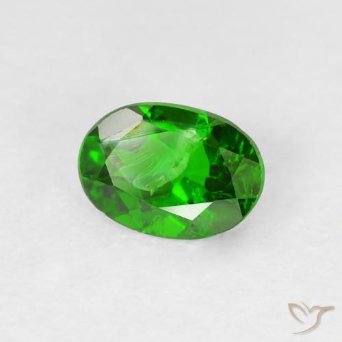diópsido de cromo Verde oscuro natural de 0.82 ct, Ovalada, VS-SI