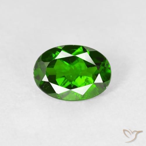 0.86ct Natural Verde intenso Diópsido de cromo, Ovalada, VS-SI
