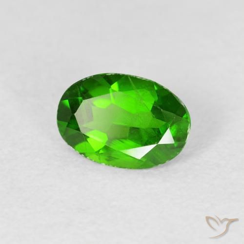 diópsido de cromo Verde vivo natural de 0.71 ct, Ovalada, VS