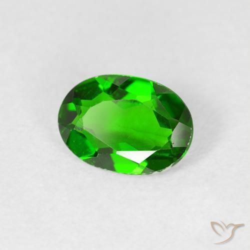 diópsido de cromo Verde intenso natural de 0.71 ct, Ovalada, VS