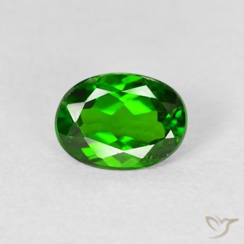 0.86ct Natural Verde bosque claro Diópsido de cromo, Ovalada, VS