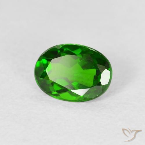 diópsido de cromo Verde bosque claro natural de 0.86 ct, Ovalada, VS