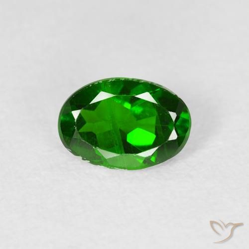 0.74ct Natural Verde bosque claro Diópsido de cromo, Ovalada, VS