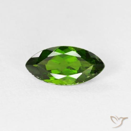 1.20ct Natural Medium Dark-Green Diópsido de cromo, Marquesa, VS-SI
