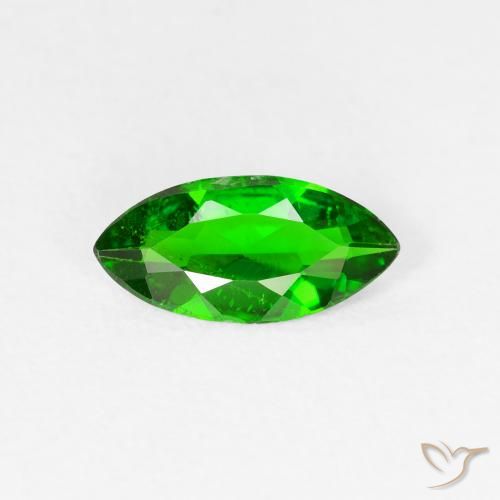 0.87ct Natural Verde intenso Diópsido de cromo, Marquesa, VS-SI