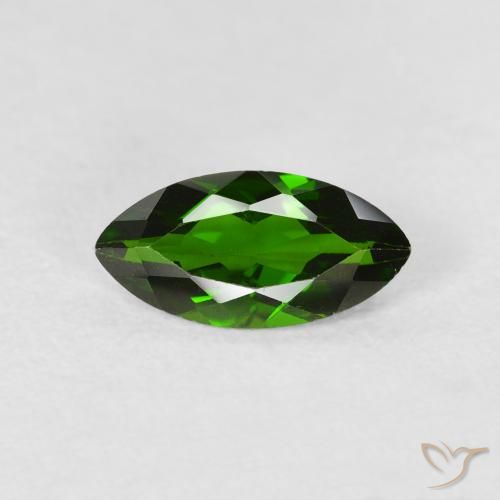 1.14ct Natural Medium Dark-Green Diópsido de cromo, Marquesa, VS-SI