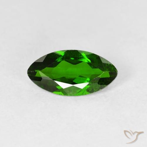 1.23ct Natural Medium Dark-Green Diópsido de cromo, Marquesa, VS-SI