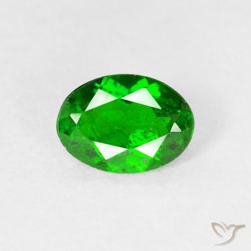 0.76ct Natural Verde oscuro Diópsido de cromo, Ovalada, VS-SI