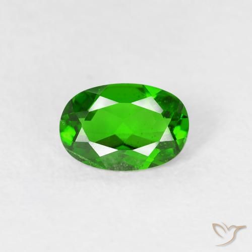 0.49ct Natural Verde intenso Diópsido de cromo, Ovalada, VS