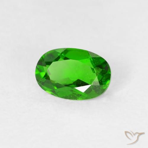 diópsido de cromo Verde intenso natural de 0.49 ct, Ovalada, VS