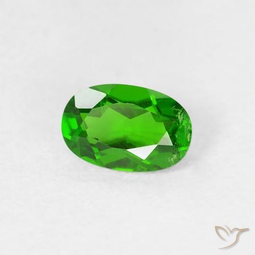 diópsido de cromo Verde intenso natural de 0.50 ct, Ovalada, VS