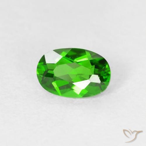 diópsido de cromo Verde intenso natural de 0.52 ct, Ovalada, VS
