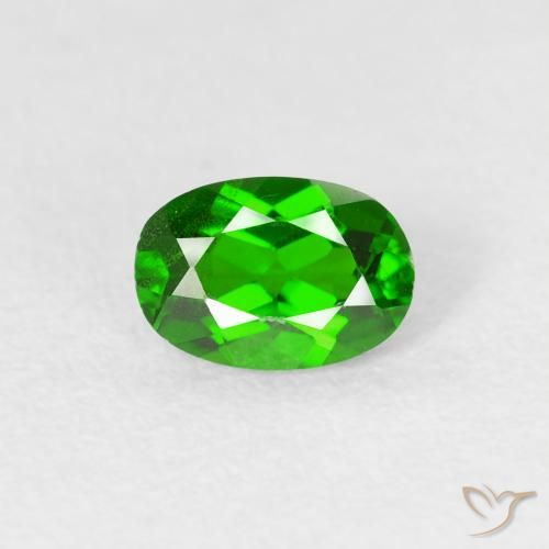 0.57ct Natural Verde oscuro Diópsido de cromo, Ovalada, VS
