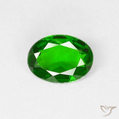 0.70ct Natural Verde oscuro Diópsido de cromo, Ovalada, VS