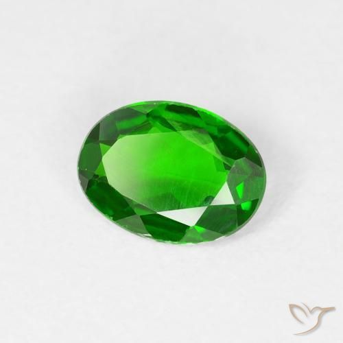 diópsido de cromo Verde oscuro natural de 0.70 ct, Ovalada, VS