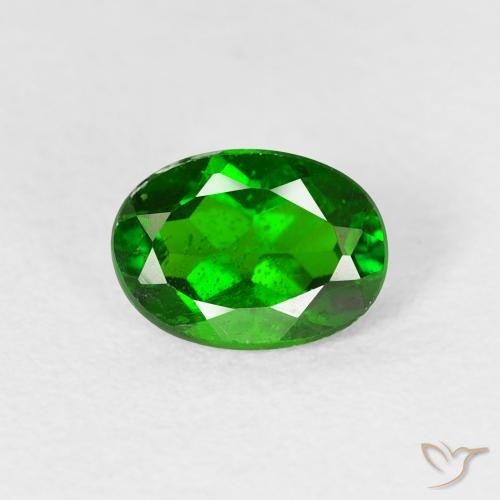 0.90ct Natural Verde bosque claro Diópsido de cromo, Ovalada, VS