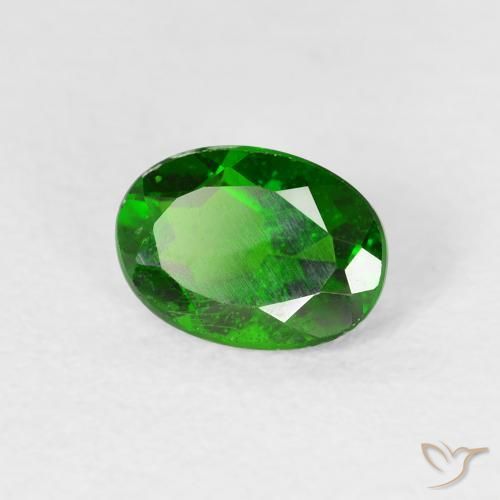 diópsido de cromo Verde bosque claro natural de 0.90 ct, Ovalada, VS