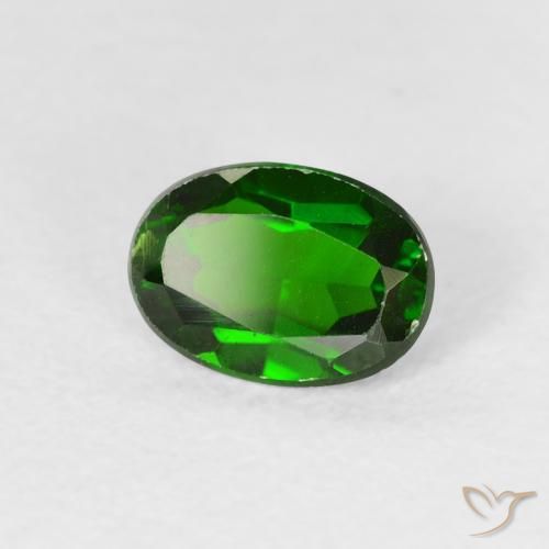 diópsido de cromo Verde bosque claro natural de 0.96 ct, Ovalada, VS