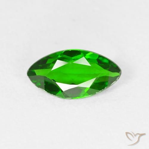 0.61ct Natural Verde oscuro Diópsido de cromo, Marquesa, VS