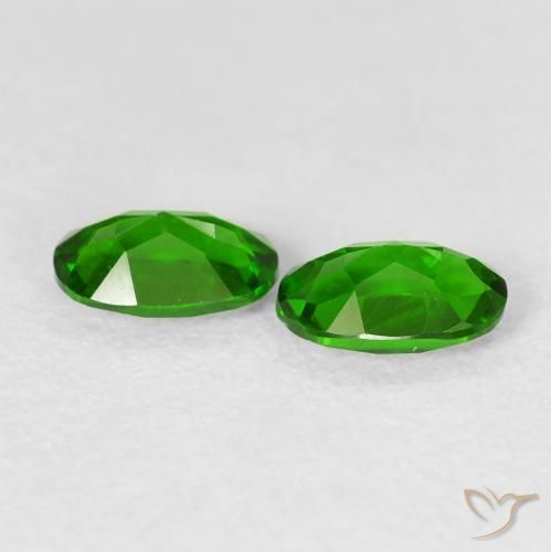 Gemas de diópsido de cromo Verde oscuro natural de 1.00 ct, Ovalada, VS-SI