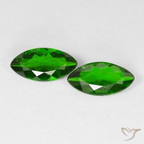 Gemas de diópsido de cromo Medium Dark-Green natural de 2.14 ct, Marquesa, VS-SI